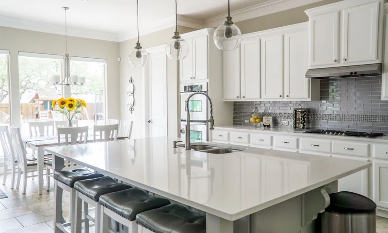 Kitchen renovation with modern cabinetry and countertops